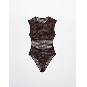 NWT zara open back perforated bodysuit
